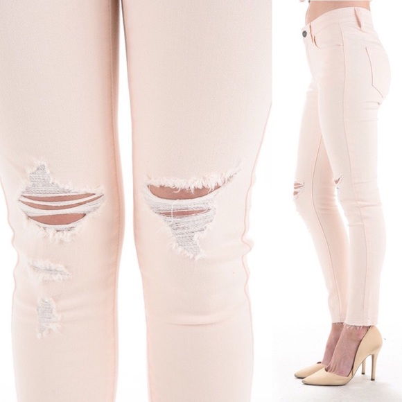 NWT KanCan Sharon-Madeline Baby Pink Skinny Jeans - Picture 2 of 5